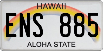 HI license plate ENS885