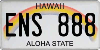 HI license plate ENS888