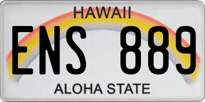HI license plate ENS889