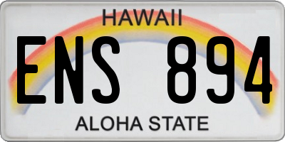 HI license plate ENS894