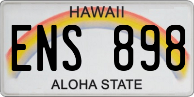 HI license plate ENS898