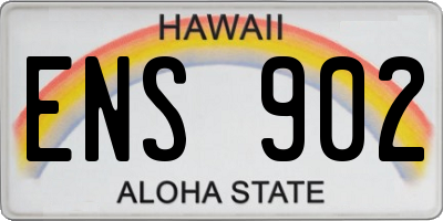 HI license plate ENS902