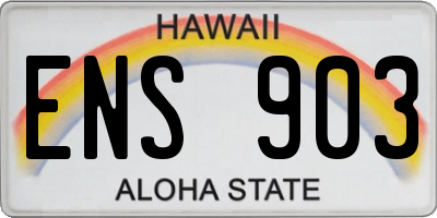 HI license plate ENS903