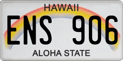 HI license plate ENS906