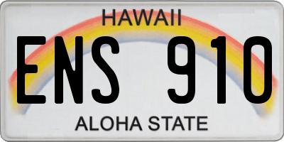 HI license plate ENS910