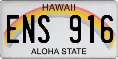 HI license plate ENS916