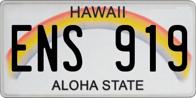HI license plate ENS919
