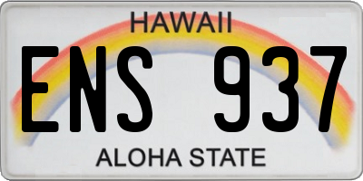 HI license plate ENS937