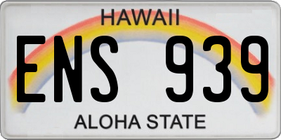 HI license plate ENS939