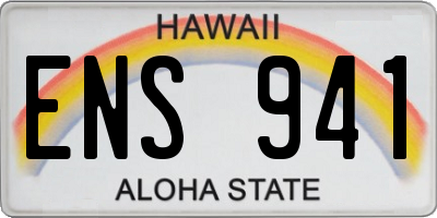 HI license plate ENS941