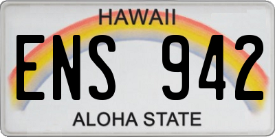 HI license plate ENS942