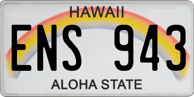 HI license plate ENS943