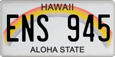 HI license plate ENS945