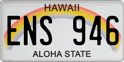 HI license plate ENS946