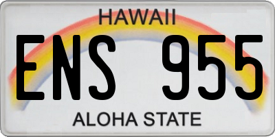 HI license plate ENS955