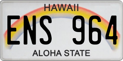 HI license plate ENS964