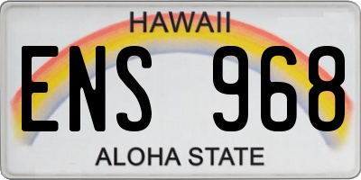 HI license plate ENS968