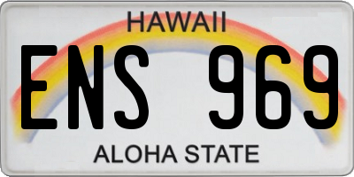 HI license plate ENS969