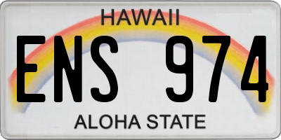 HI license plate ENS974