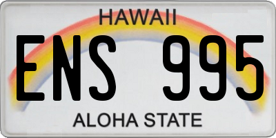 HI license plate ENS995