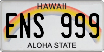 HI license plate ENS999