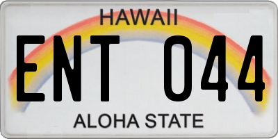 HI license plate ENT044