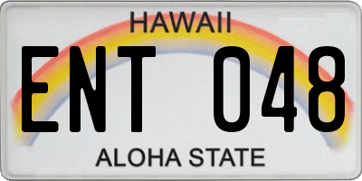 HI license plate ENT048