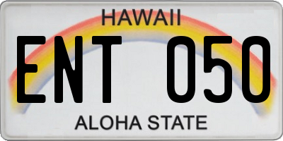 HI license plate ENT050