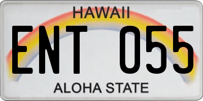 HI license plate ENT055