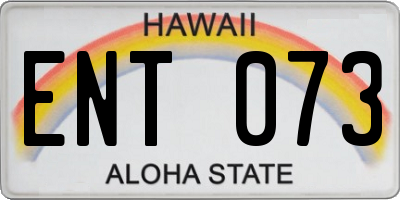 HI license plate ENT073