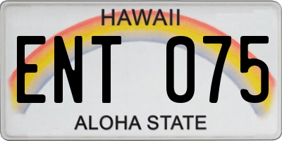 HI license plate ENT075