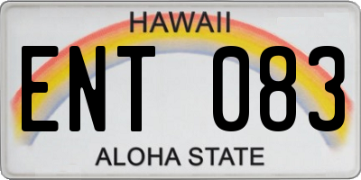 HI license plate ENT083