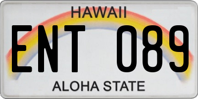 HI license plate ENT089