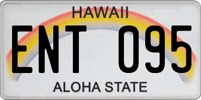 HI license plate ENT095