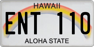 HI license plate ENT110