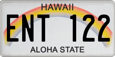 HI license plate ENT122