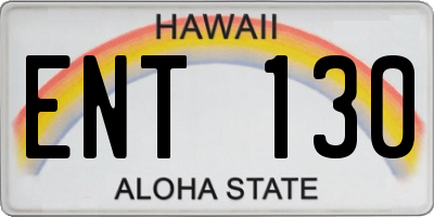 HI license plate ENT130