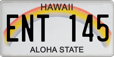 HI license plate ENT145