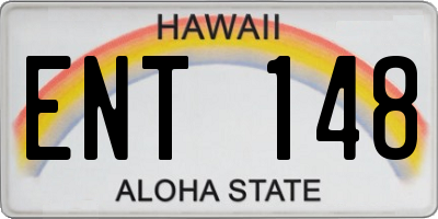 HI license plate ENT148