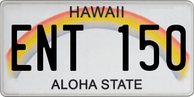 HI license plate ENT150