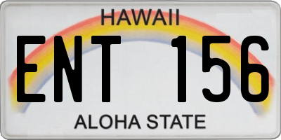 HI license plate ENT156