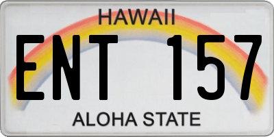 HI license plate ENT157