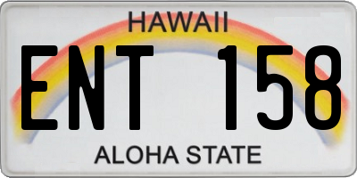 HI license plate ENT158