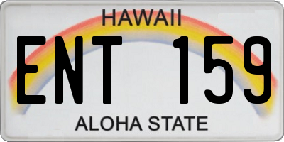 HI license plate ENT159