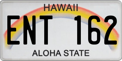 HI license plate ENT162
