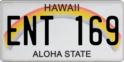 HI license plate ENT169