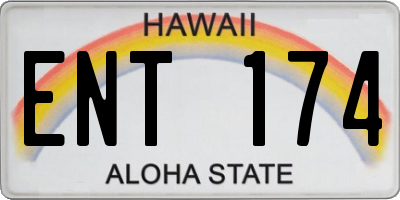 HI license plate ENT174
