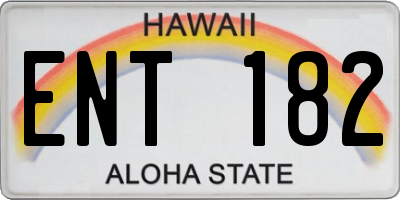 HI license plate ENT182