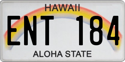 HI license plate ENT184