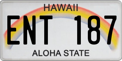 HI license plate ENT187